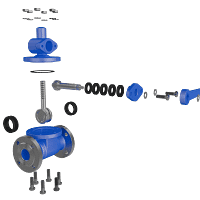 排污阀三维动画 内部核心部件拆解图 排污阀三维动画 内部核心部件拆解图