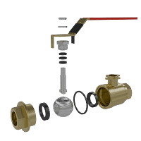 黄铜球阀三维动画 结构拆解图 黄铜球阀三维动画 结构拆解图