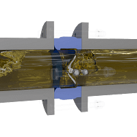 蝶式止回阀三维动画 内部流体开启特写图 蝶式止回阀三维动画 内部流体开启特写图