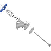 放料阀三维动画 内部核心部件拆解图 放料阀三维动画 内部核心部件拆解图