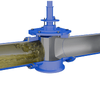 偏心旋塞阀三维动画 内部流体关闭特写图 偏心旋塞阀三维动画 内部流体关闭特写图