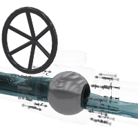 手动涡轮球阀三维动画 流体开启演示图 手动涡轮球阀三维动画 流体开启演示图