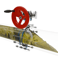 手动涡轮对夹蝶阀三维动画 流体开启演示图 手动涡轮对夹蝶阀三维动画 流体开启演示图