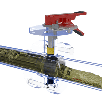手动对夹式蝶阀三维动画 流体开启演示图 手动对夹式蝶阀三维动画 流体开启演示图