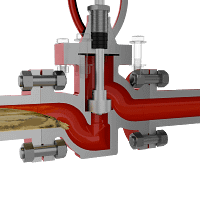 不锈钢明杆截止阀三维动画 内部流体关闭特写图 不锈钢明杆截止阀三维动画 内部流体关闭特写图