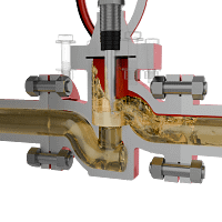 不锈钢明杆截止阀三维动画 内部流体开启特写图 不锈钢明杆截止阀三维动画 内部流体开启特写图
