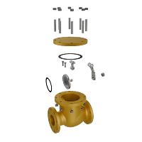 旋启式止回阀三维动画 内部核心部件拆解图 旋启式止回阀三维动画 内部核心部件拆解图