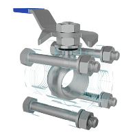 三片式不锈钢手动球阀三维动画 多视角展示图 三片式不锈钢手动球阀三维动画 多视角展示图