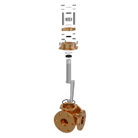 三通旋塞阀三维动画 内部核心部件拆解图 三通旋塞阀三维动画 内部核心部件拆解图