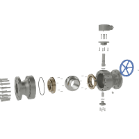 涡轮固定式球阀三维动画 结构拆解图 涡轮固定式球阀三维动画 结构拆解图