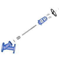 Y 型截止阀三维动画 内部核心部件拆解图 Y 型截止阀三维动画 内部核心部件拆解图