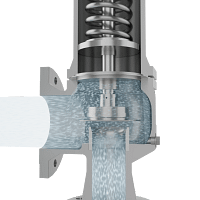 弹簧式安全阀三维动画 内部流体泄压特写图 弹簧式安全阀三维动画 内部流体泄压特写图