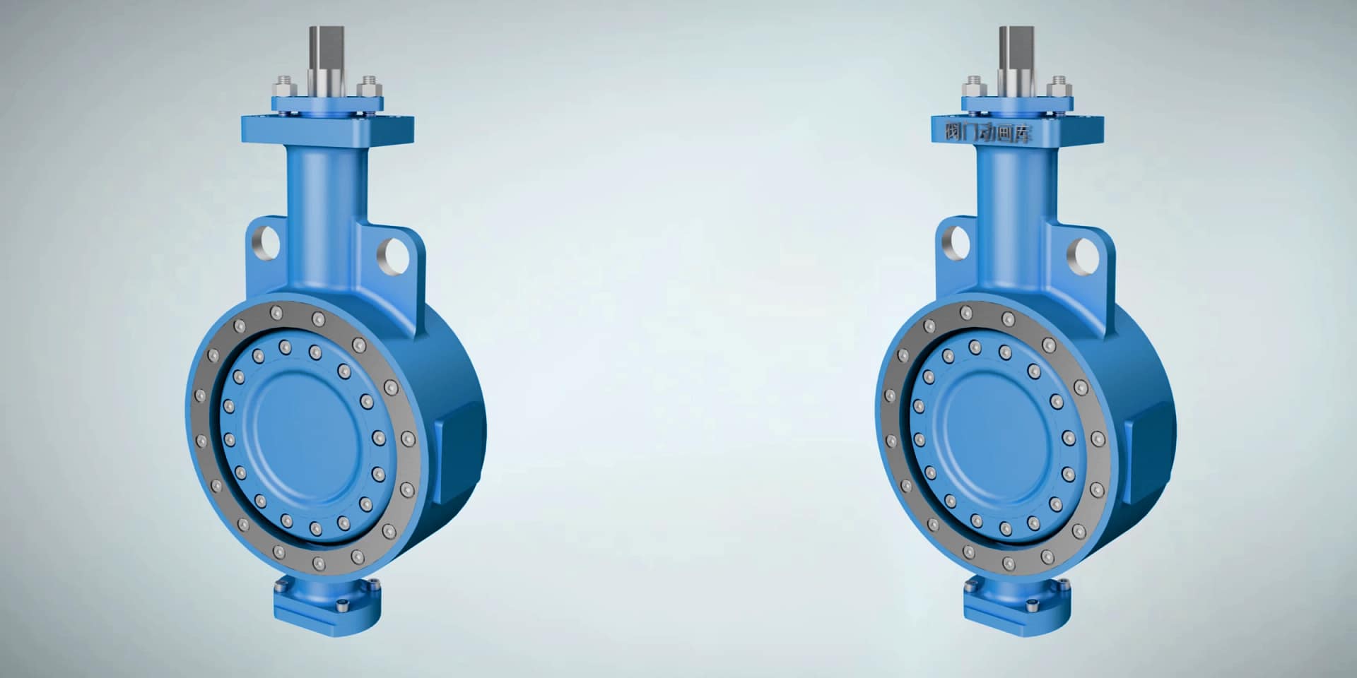 偏心蝶阀工作原理三维动画 3 偏心蝶阀三维动画 品牌半定制对比图