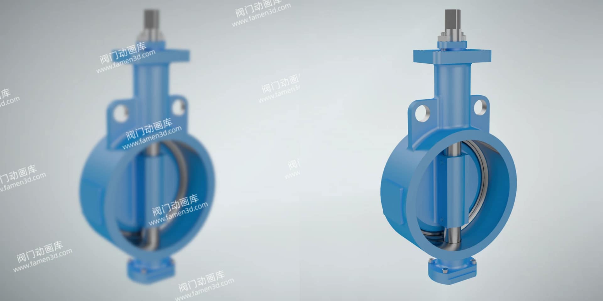 偏心蝶阀工作原理三维动画 2 偏心蝶阀三维动画 画质对比图