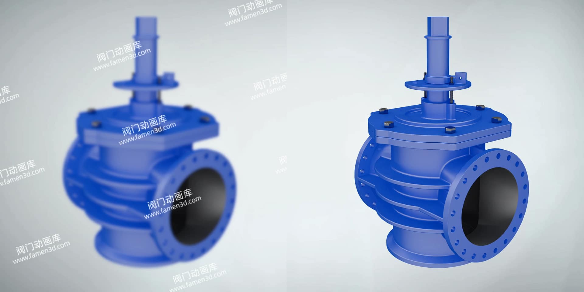 偏心旋塞阀工作原理三维动画 2 偏心旋塞阀三维动画 内部细节画质对比图