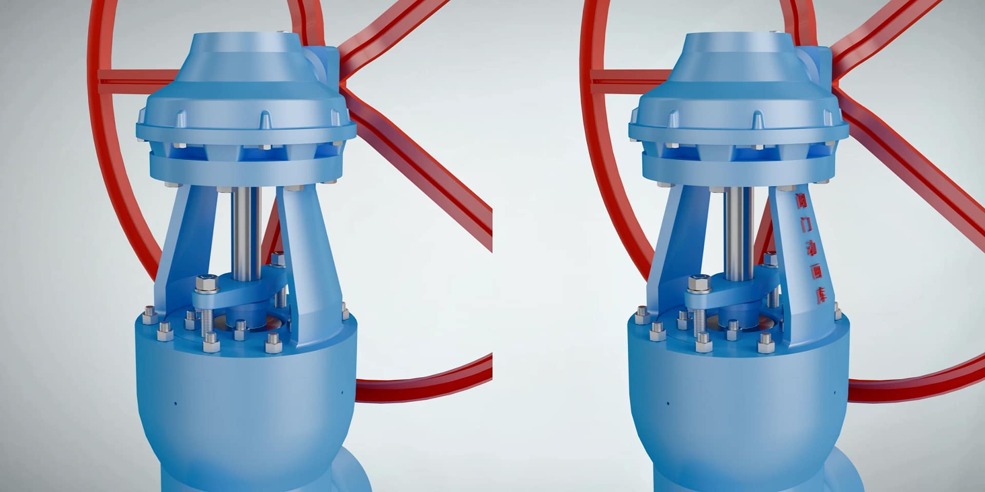 锻钢闸阀工作原理三维动画 3 锻钢闸阀三维动画 品牌半定制对比图