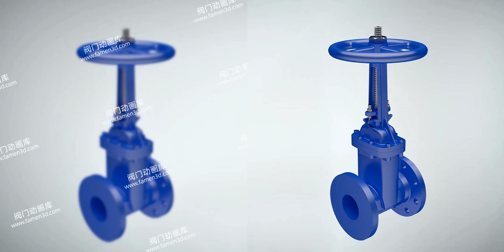 闸阀工作原理三维动画 2 闸阀三维动画 画质对比图