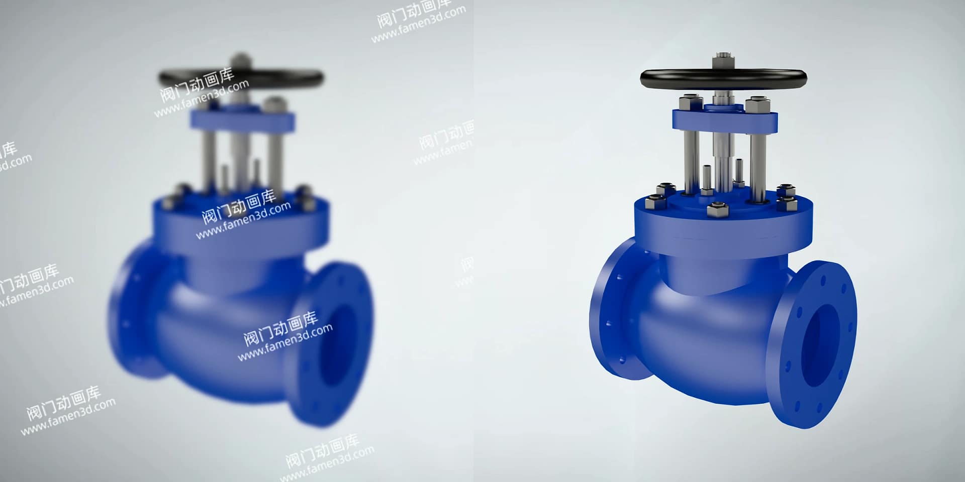 截止阀工作原理三维动画 2 截止阀三维动画 画质对比图
