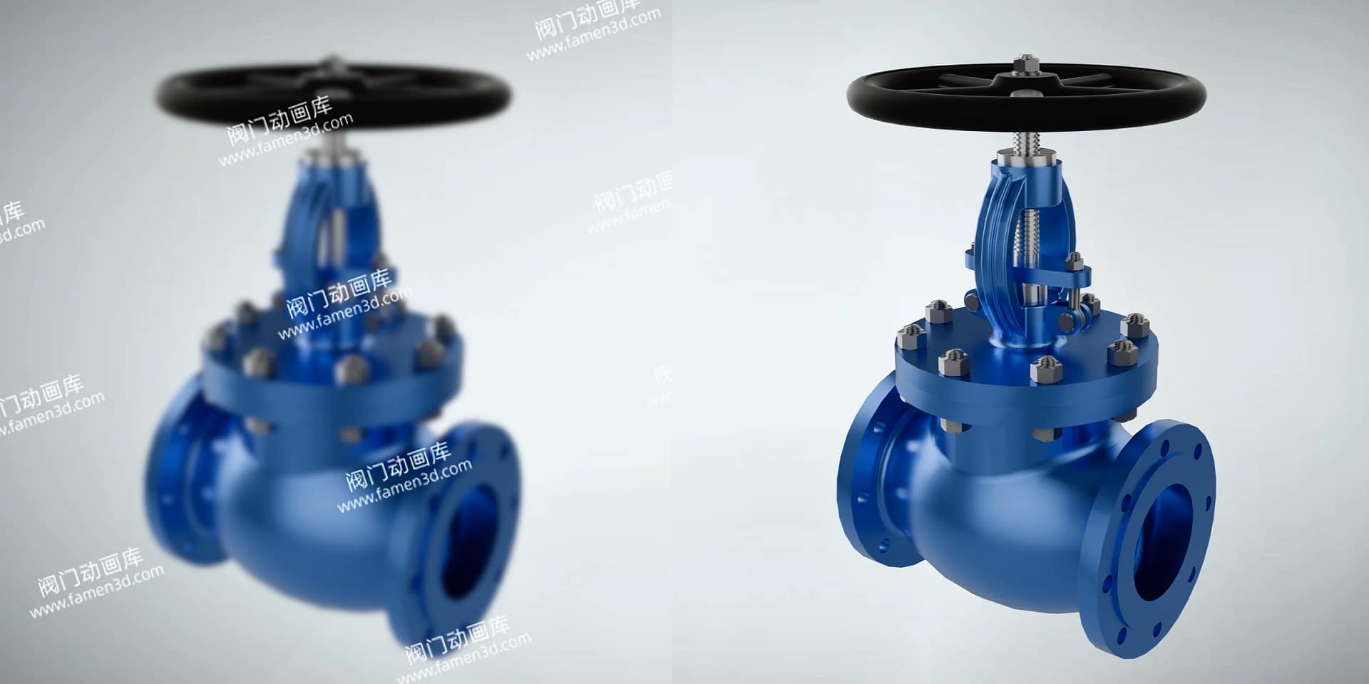 截止阀工作原理三维动画 2 截止阀三维动画 内部细节画质对比图