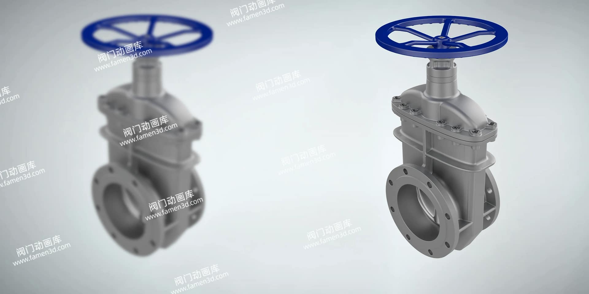 暗杆闸阀工作原理三维动画 2 暗杆闸阀三维动画 画质对比图