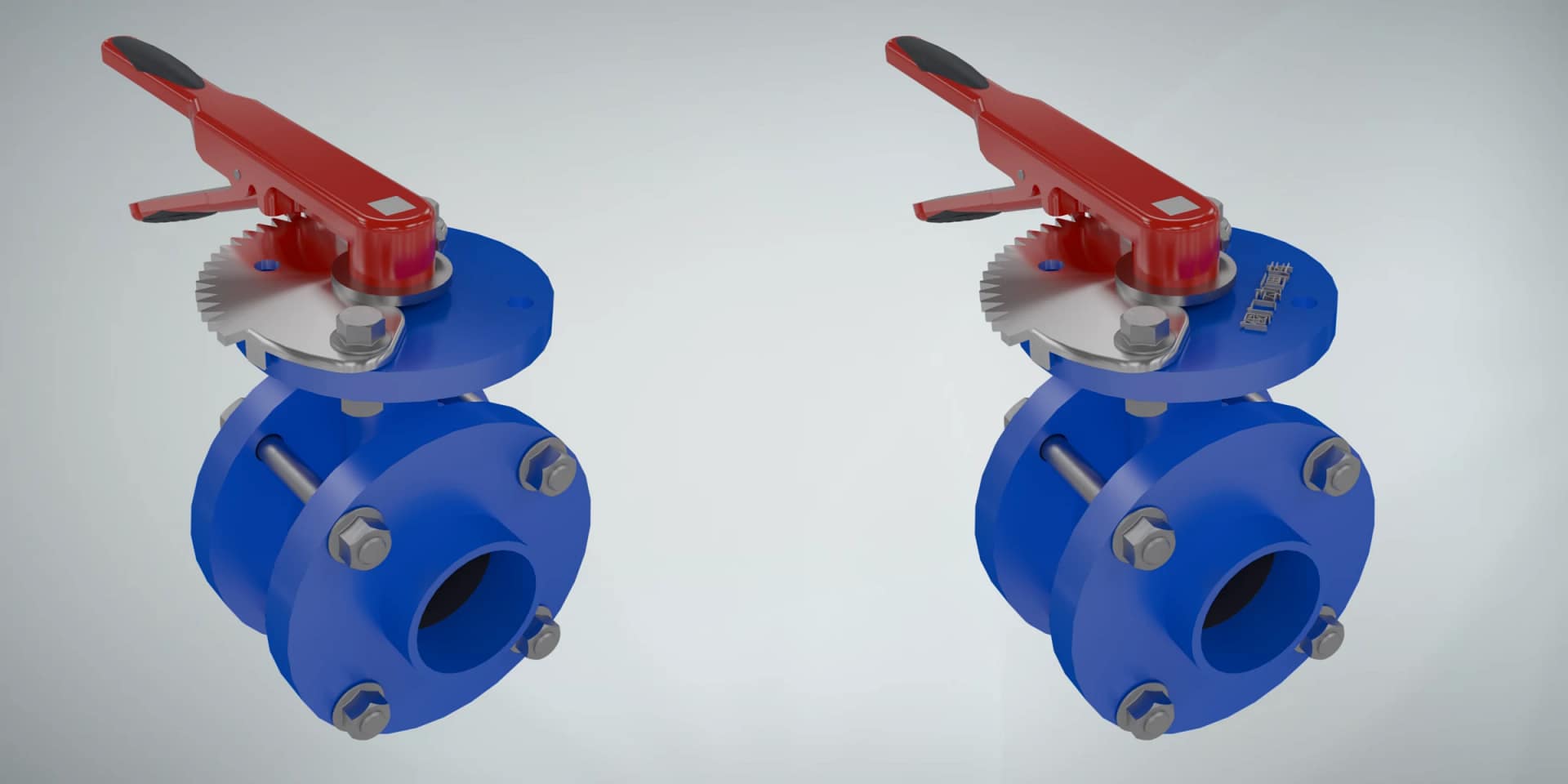 手动对夹式蝶阀工作原理三维动画 3 手动对夹式蝶阀三维动画 品牌半定制对比图