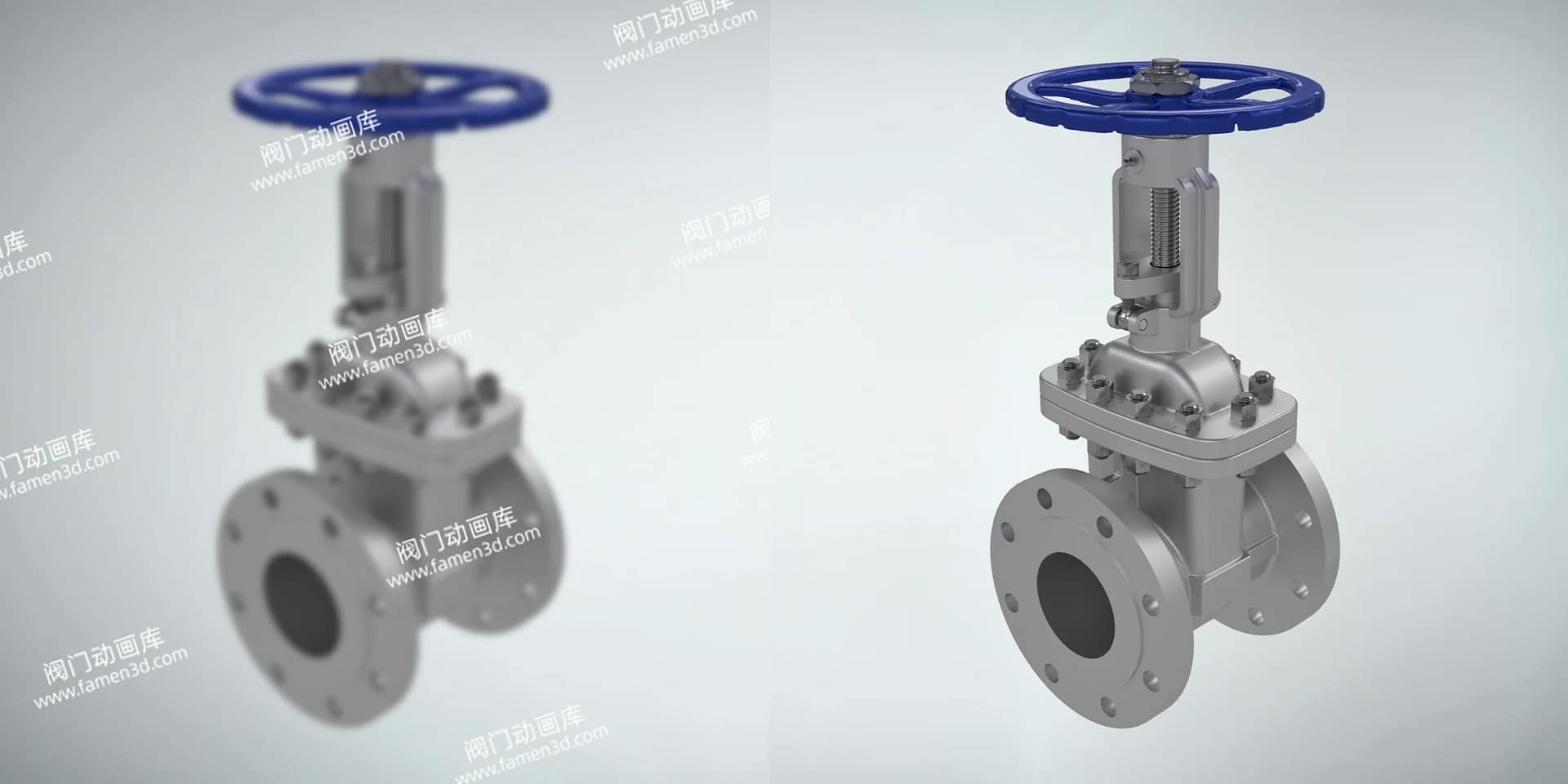 明杆闸阀工作原理三维动画 2 明杆闸阀三维动画 画质对比图