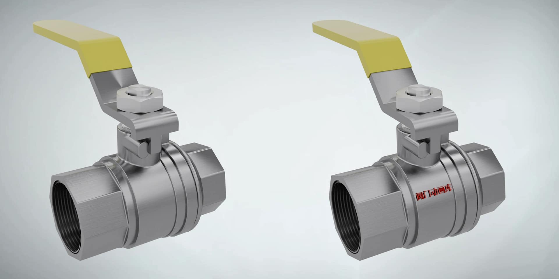 两片式不锈钢手动球阀工作原理三维动画 3 两片式不锈钢手动球阀三维动画 品牌半定制对比图