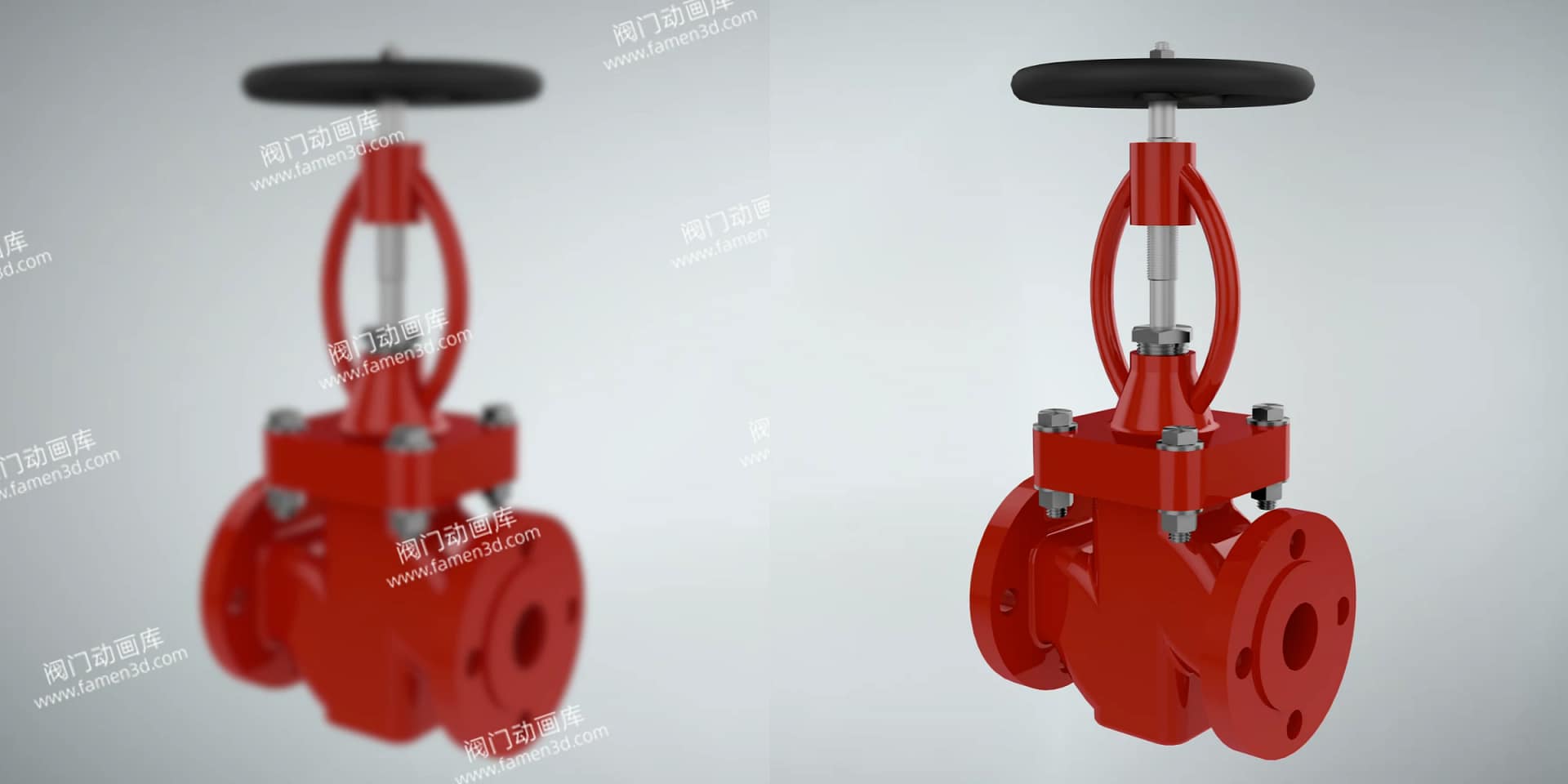 截止阀工作原理三维动画 2 不锈钢明杆截止阀三维动画 内部细节画质对比图