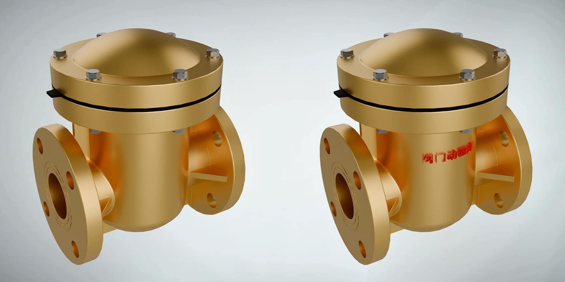 旋启式止回阀工作原理三维动画 3 旋启式止回阀三维动画 内部结构品牌定制对比图