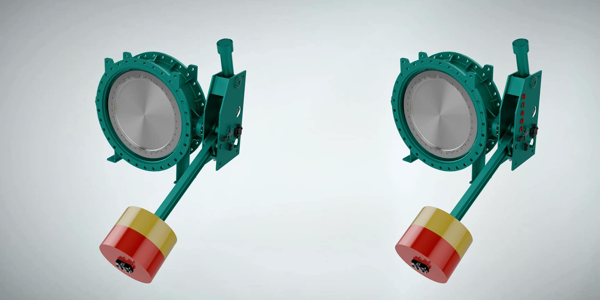 重锤蝶阀工作原理三维动画 3 重锤蝶阀三维动画 半定制 logo 对比图