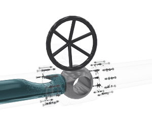 manual-turbine-ball-valve-3d-animation-fluid-close 手动涡轮球阀|流体模拟短视频素材