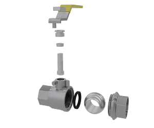 stainless-steel-manual-ball-valve-3d-animation-exploded-view 两片式球阀|组装演示短视频素材