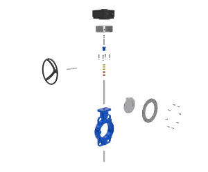 worm-gear-wafer-type-butterfly-valve-3d-animation-exploded-view 蜗轮蝶阀组装演示短视频素材