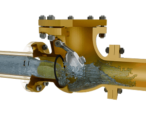 swing-check-valve-internal-structure-3d-animation-fluid-open-v2 旋启式止回阀|流体模拟短视频素材