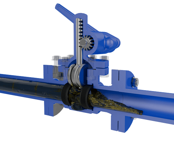 排污阀三维动画 内部流体排污特写图 排污阀三维动画 内部流体排污特写图
