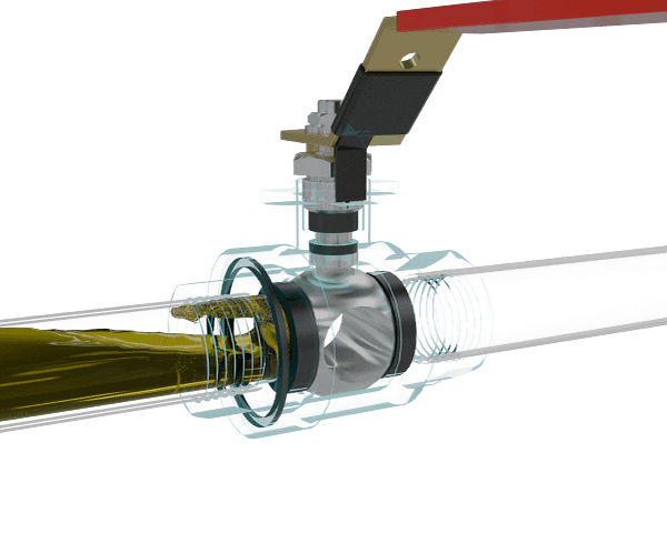 黄铜球阀三维动画 流体关闭演示图 黄铜球阀三维动画 流体关闭演示图