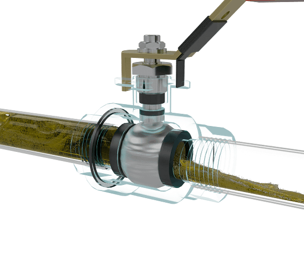 黄铜球阀三维动画 流体开启演示图 黄铜球阀三维动画 流体开启演示图