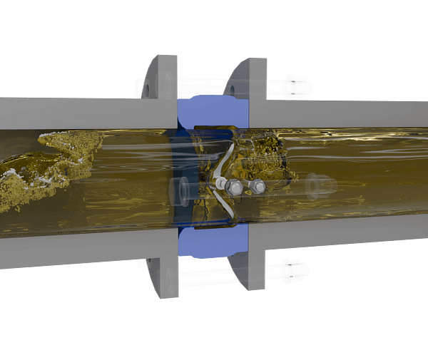 蝶式止回阀三维动画 内部流体开启特写图 蝶式止回阀三维动画 内部流体开启特写图