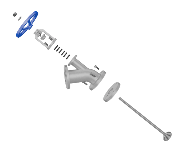 放料阀三维动画 内部核心部件拆解图 放料阀三维动画 内部核心部件拆解图
