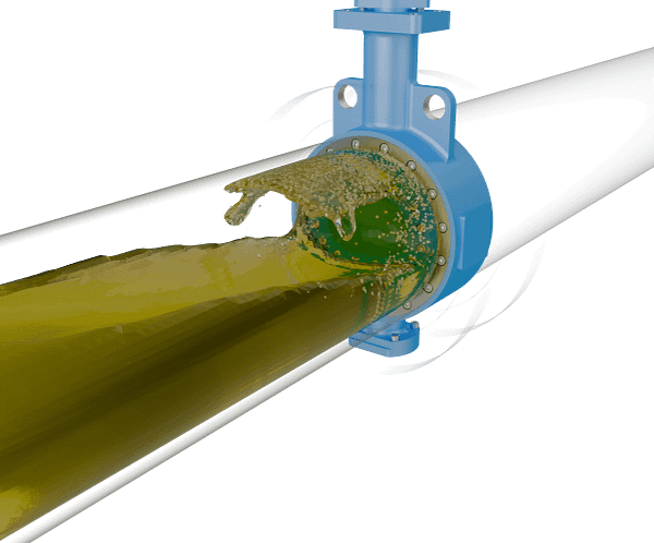 偏心蝶阀三维动画 流体关闭演示图 偏心蝶阀三维动画 流体关闭演示图