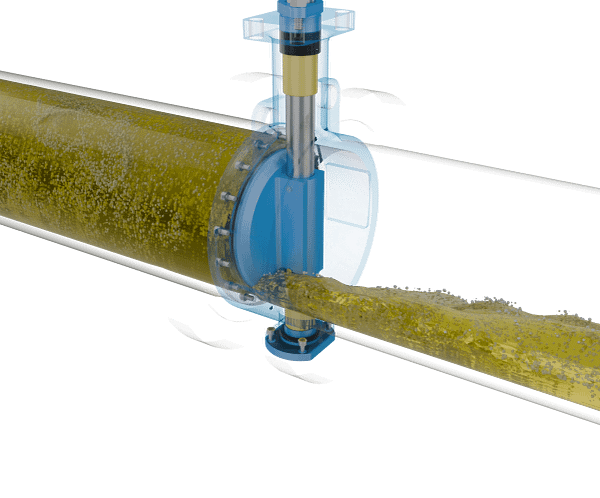 偏心蝶阀三维动画 流体开启演示图 偏心蝶阀三维动画 流体开启演示图