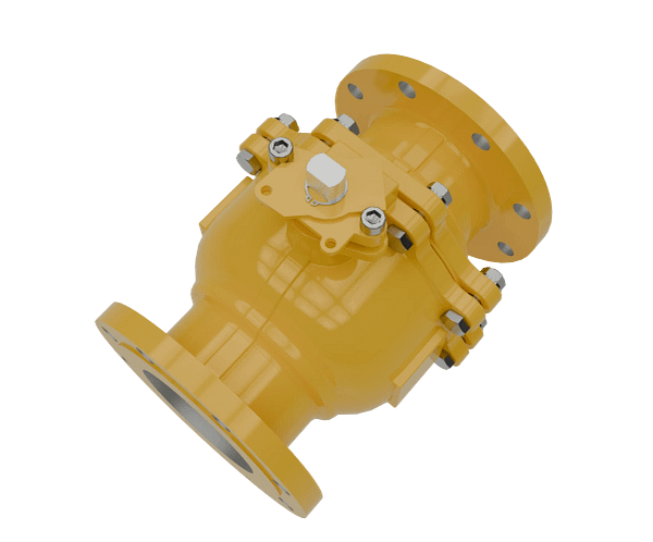 法兰连接浮动球阀三维动画 多视角展示图