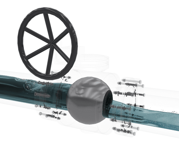 手动涡轮球阀三维动画 流体开启演示图 手动涡轮球阀三维动画 流体开启演示图