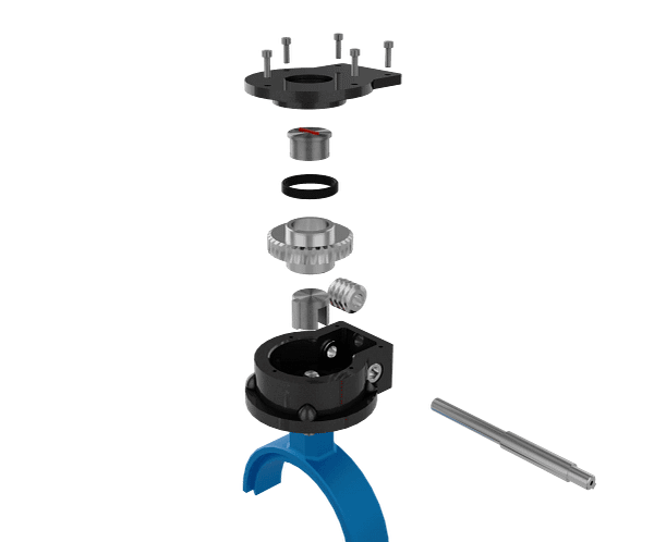 手动涡轮对夹蝶阀三维动画 结构拆解图 手动涡轮对夹蝶阀三维动画 结构拆解图