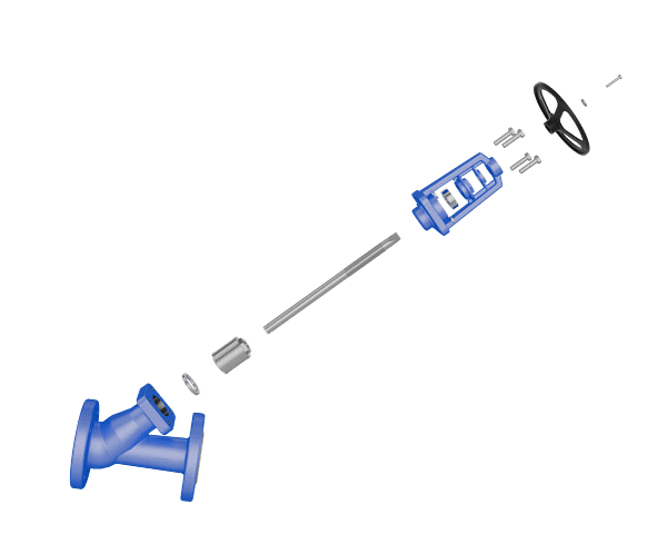 Y 型截止阀三维动画 内部核心部件拆解图 Y 型截止阀三维动画 内部核心部件拆解图