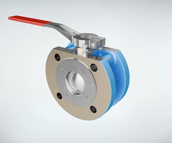 flange-connected-floating-ball-valve-3d-animation-overall-appearance 超薄对夹式法兰球阀|整体展示短视频素材