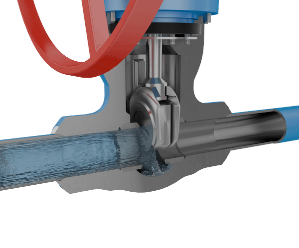 forged-steel-gate-valve-3d-animation-fluid-close 锻钢手动闸阀|流体模拟短视频素材