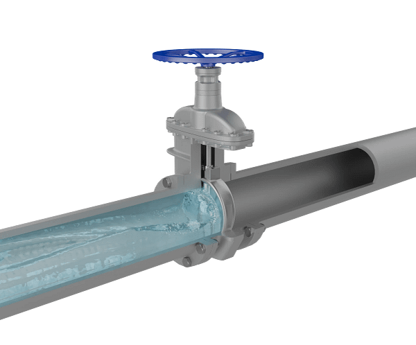 inside-screw-non-rising-stem-gate-valve-3d-animation-fluid-close 暗杆闸阀|流体模拟短视频素材