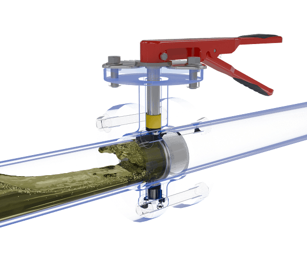 manual-wafer-butterfly-valve-3d-animation-fluid-close 手动对夹式蝶阀流体模拟短视频素材