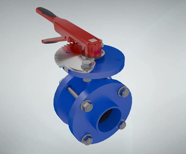 manual-wafer-butterfly-valve-3d-animation-overall-appearance 手动对夹式蝶阀整机展示短视频素材